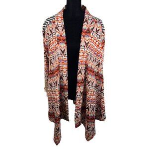Gimmicks by BKE Womens Kimono Top Size M Lace Boho Southwestern Aztec Festival